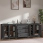 Credenza Grigia 230x35x80 cm in Legno Massello di Pino