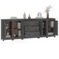 Credenza Grigia 230x35x80 cm in Legno Massello di Pino