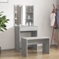 Set Tavolo da Toeletta con LED Grigio Sonoma Legno Multistrato Set Tavolo da Toeletta con LED Grigio Sonoma Legno Multistrato