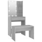 Set Tavolo da Toeletta con LED Grigio Sonoma Legno Multistrato Set Tavolo da Toeletta con LED Grigio Sonoma Legno Multistrato