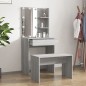 Set Tavolo da Toeletta con LED Grigio Sonoma Legno Multistrato Set Tavolo da Toeletta con LED Grigio Sonoma Legno Multistrato