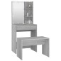 Set Tavolo da Toeletta con LED Grigio Sonoma Legno Multistrato Set Tavolo da Toeletta con LED Grigio Sonoma Legno Multistrato