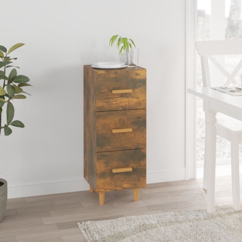 Credenza Rovere Fumo 34,5x34x90 cm in Legno Multistrato Credenza Rovere Fumo 34,5x34x90 cm in Legno Multistrato