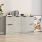Credenze 3 pz Grigio Cemento in Legno Multistrato Credenze 3 pz Grigio Cemento in Legno Multistrato