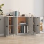 Credenze 3 pz Grigio Cemento in Legno Multistrato Credenze 3 pz Grigio Cemento in Legno Multistrato