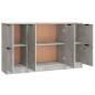 Credenze 3 pz Grigio Cemento in Legno Multistrato Credenze 3 pz Grigio Cemento in Legno Multistrato