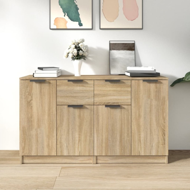 Credenze 2 pz Rovere Sonoma 60x30x70 cm in Legno Multistrato Credenze 2 pz Rovere Sonoma 60x30x70 cm in Legno Multistrato