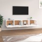 Mobili Parete 2pz Bianco 100x36,5x35 cm in Legno Multistrato Mobili Parete 2pz Bianco 100x36,5x35 cm in Legno Multistrato