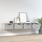Mobili Pensili 2 pz Grigio Cemento 68x30x20cm Legno Multistrato Mobili Pensili 2 pz Grigio Cemento 68x30x20cm Legno Multistrato