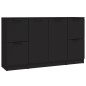 Credenze 3 pz Nere in Legno Multistrato