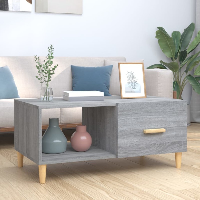 Tavolino Salotto Grigio Sonoma 89,5x50x40 cm Legno Multistrato Tavolino Salotto Grigio Sonoma 89,5x50x40 cm Legno Multistrato