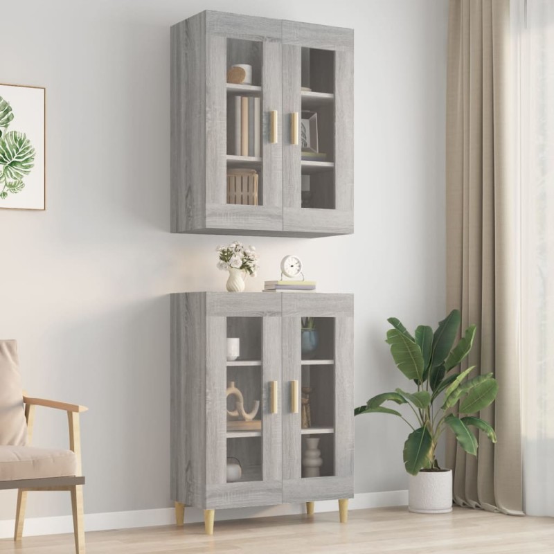 Armadietto Pensile a Parete Grigio Sonoma 69,5x34x90 cm Armadietto Pensile a Parete Grigio Sonoma 69,5x34x90 cm