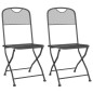 Set da Pranzo per Giardino 3pz Rete Metallica Espansa Antracite
