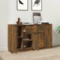 Credenze 2 pz Rovere Fumo 60x30x70 cm in Legno Multistrato Credenze 2 pz Rovere Fumo 60x30x70 cm in Legno Multistrato