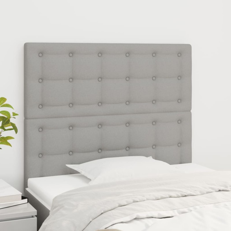 Testiera 2 pz Grigio Chiaro 90x5x78/88 cm in Tessuto Testiera 2 pz Grigio Chiaro 90x5x78/88 cm in Tessuto