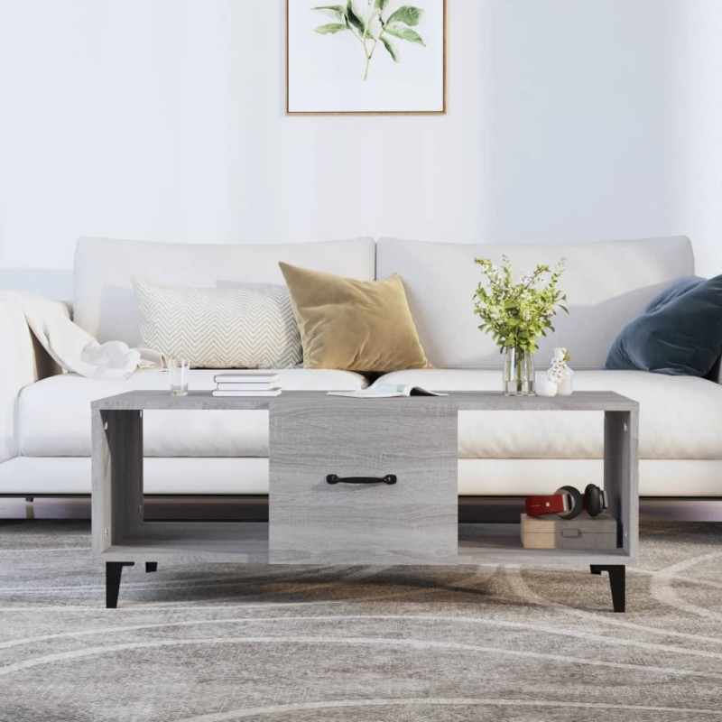 Tavolino da Salotto Grigio Sonoma 102x50x40cm Legno Multistrato Tavolino da Salotto Grigio Sonoma 102x50x40cm Legno Multistrato