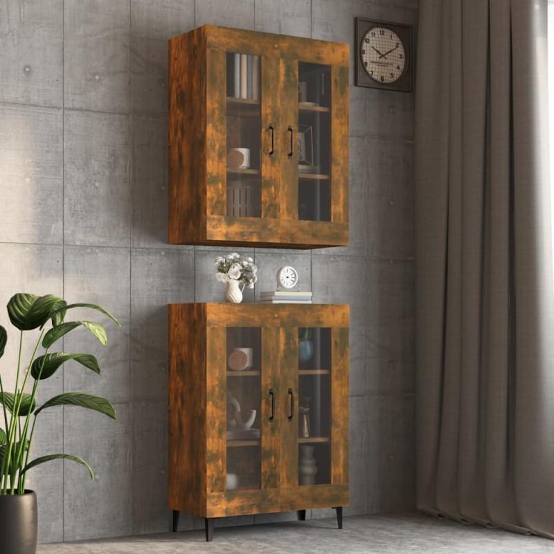 Armadietto Pensile a Parete Rovere Fumo 69,5x34x90 cm Armadietto Pensile a Parete Rovere Fumo 69,5x34x90 cm