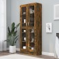 vidaXL Mobile Vetrina Rovere Fumo 82,5x30,5x185,5 cm Legno Multistrato