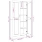 vidaXL Mobile Vetrina Rovere Fumo 82,5x30,5x185,5 cm Legno Multistrato