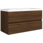 Mobile Lavabo Rovere Marrone 90x38,5x45 cm Legno Multistrato Mobile Lavabo Rovere Marrone 90x38,5x45 cm Legno Multistrato