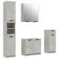 Set Mobili da Bagno 4 pz Grigio Cemento in Legno Multistrato Set Mobili da Bagno 4 pz Grigio Cemento in Legno Multistrato