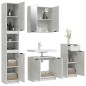 Set Mobili da Bagno 4 pz Grigio Cemento in Legno Multistrato Set Mobili da Bagno 4 pz Grigio Cemento in Legno Multistrato
