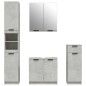 Set Mobili da Bagno 4 pz Grigio Cemento in Legno Multistrato Set Mobili da Bagno 4 pz Grigio Cemento in Legno Multistrato