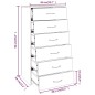 vidaXL Credenza 6 Cassetti Grigio Sonoma 50x34x96 cm Legno Multistrato vidaXL Credenza 6 Cassetti Grigio Sonoma 50x34x96 cm Legno Multistrato