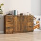 Credenze 3 pz Rovere Fumo in Legno Multistrato Credenze 3 pz Rovere Fumo in Legno Multistrato