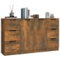 Credenze 3 pz Rovere Fumo in Legno Multistrato Credenze 3 pz Rovere Fumo in Legno Multistrato