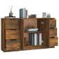 Credenze 3 pz Rovere Fumo in Legno Multistrato Credenze 3 pz Rovere Fumo in Legno Multistrato