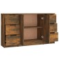 Credenze 3 pz Rovere Fumo in Legno Multistrato Credenze 3 pz Rovere Fumo in Legno Multistrato