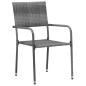 Set da Pranzo per Esterni 9 pz in Polyrattan Grigio Set da Pranzo per Esterni 9 pz in Polyrattan Grigio