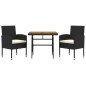 Set da Pranzo per Giardino 3 pz in Polyrattan Nero Set da Pranzo per Giardino 3 pz in Polyrattan Nero