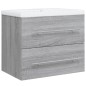 Mobile Bagno e Lavabo Integrato Grigio Sonoma Legno Multistrato Mobile Bagno e Lavabo Integrato Grigio Sonoma Legno Multistrato