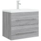 Mobile Bagno e Lavabo Integrato Grigio Sonoma Legno Multistrato Mobile Bagno e Lavabo Integrato Grigio Sonoma Legno Multistrato