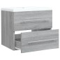 Mobile Bagno e Lavabo Integrato Grigio Sonoma Legno Multistrato Mobile Bagno e Lavabo Integrato Grigio Sonoma Legno Multistrato