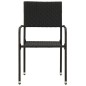 Set da Pranzo per Giardino 5 pz in Polyrattan Nero Set da Pranzo per Giardino 5 pz in Polyrattan Nero