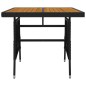 Set da Pranzo per Giardino 5 pz in Polyrattan Nero Set da Pranzo per Giardino 5 pz in Polyrattan Nero