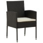 Set da Pranzo per Giardino 5 pz in Polyrattan Nero Set da Pranzo per Giardino 5 pz in Polyrattan Nero
