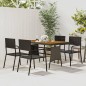 vidaXL Set da Pranzo per Esterni 5 pz in Polyrattan Nero vidaXL Set da Pranzo per Esterni 5 pz in Polyrattan Nero