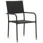 vidaXL Set da Pranzo per Esterni 5 pz in Polyrattan Nero vidaXL Set da Pranzo per Esterni 5 pz in Polyrattan Nero