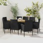 vidaXL Set da Pranzo per Esterni 9 pz in Polyrattan Nero vidaXL Set da Pranzo per Esterni 9 pz in Polyrattan Nero