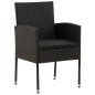 vidaXL Set da Pranzo per Esterni 9 pz in Polyrattan Nero vidaXL Set da Pranzo per Esterni 9 pz in Polyrattan Nero