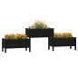 vidaXL Fioriera Nera 245,5x44x75 cm in Legno Massello di Pino vidaXL Fioriera Nera 245,5x44x75 cm in Legno Massello di Pino