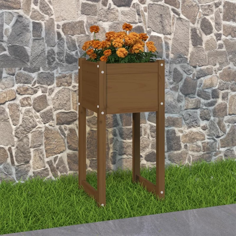 Fioriera Miele 40x40x81 cm in Legno Massello di Pino Fioriera Miele 40x40x81 cm in Legno Massello di Pino