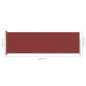 Tenda Laterale Retrattile per Patio 160x500 cm Rossa