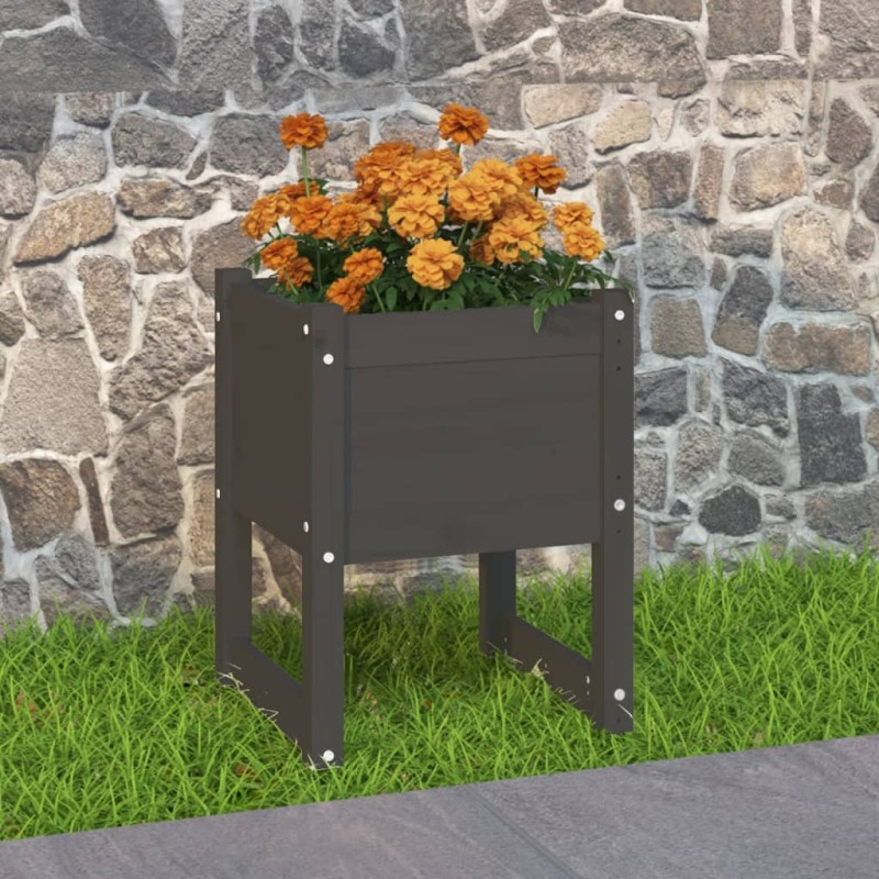 Fioriera Grigio 40x40x52,5 cm in Legno Massello di Pino Fioriera Grigio 40x40x52,5 cm in Legno Massello di Pino