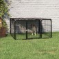 vidaXL Box Cani a 4 Pannelli Nero 100x50cm Acciaio Verniciato Polvere