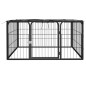vidaXL Box Cani a 4 Pannelli Nero 100x50cm Acciaio Verniciato Polvere